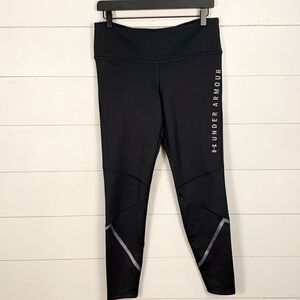 Under Armour black compression athletic leggings workout gym women size large
